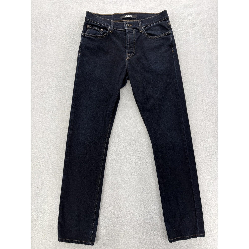 Baldwin Reed Jeans Mens 30x34 Blue Indigo Rinse Slim Straight Stretch Denim USA